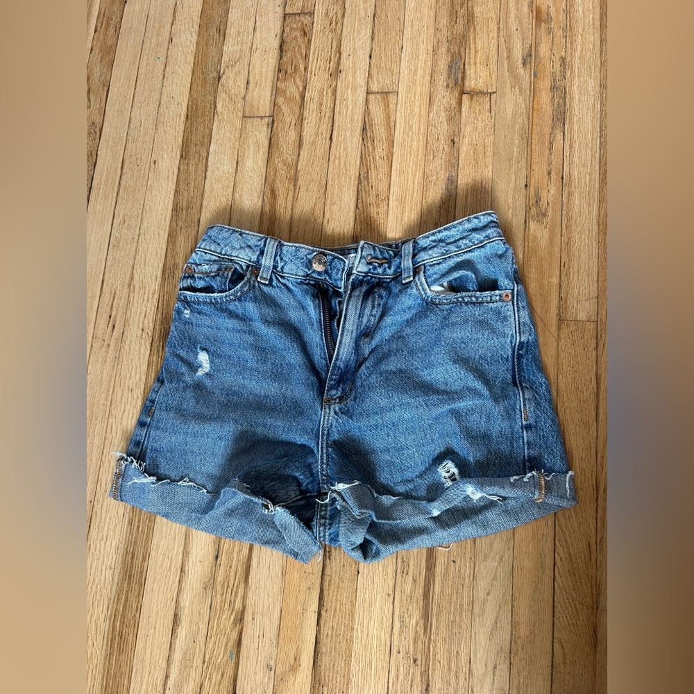 Garage Distressed Blue Jean Shorts